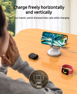 360° Rotation Wireless Charger- Cargador Inalambrico De Rotacion 360